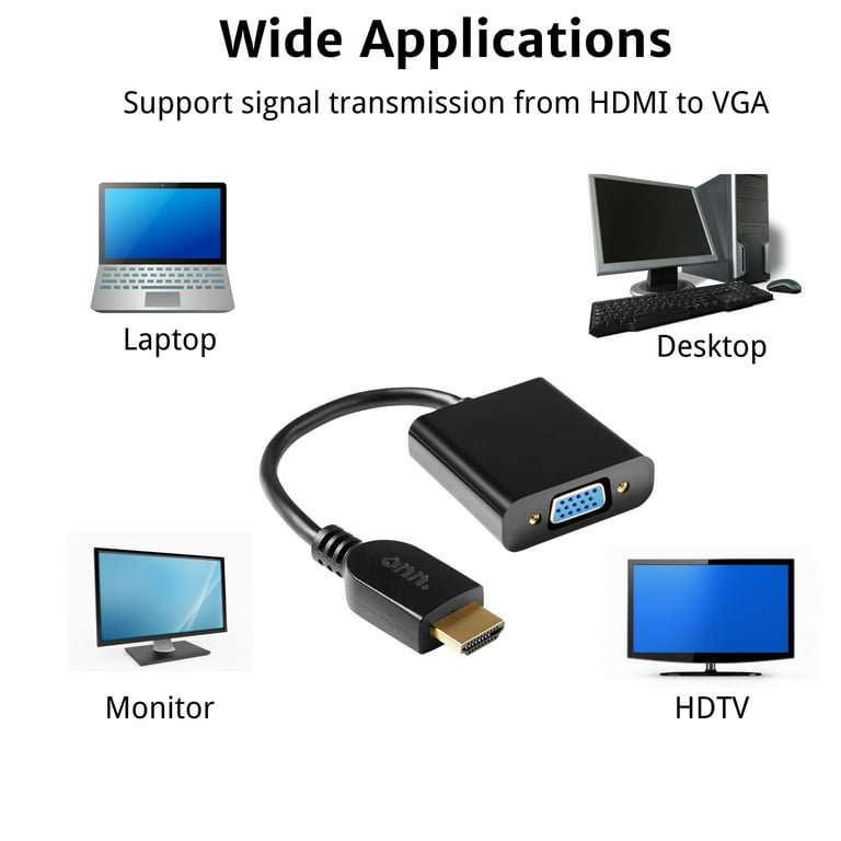 Dual Display VGA to HDMI VGA Adapter for Computer, Laptop, and More