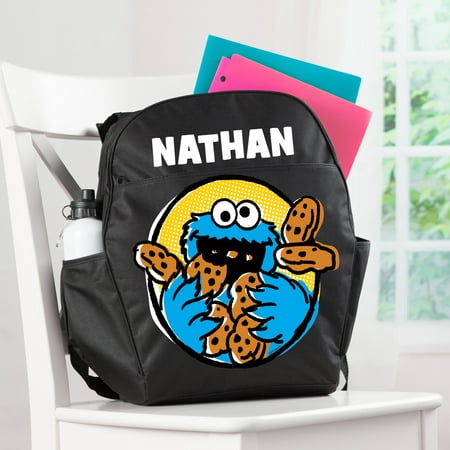 Personalized Sesame Street Cookie Monster Black Toddler Backpack