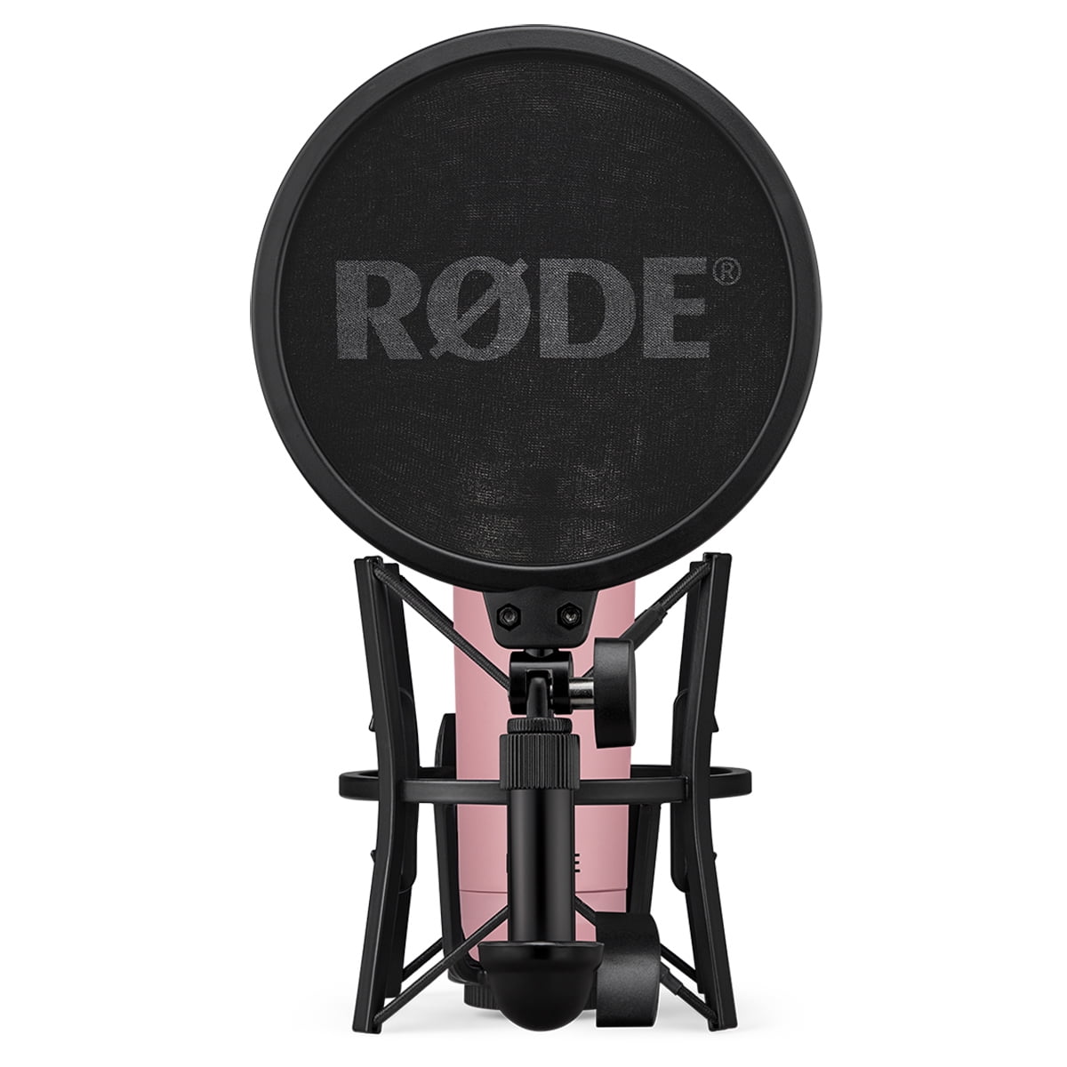 Rode Signature Series NT1 Cardioid Condenser Studio Microphone, Pink, Bundle with H&A Microphone Stand and TAPH100 Studio Monitor Headphones