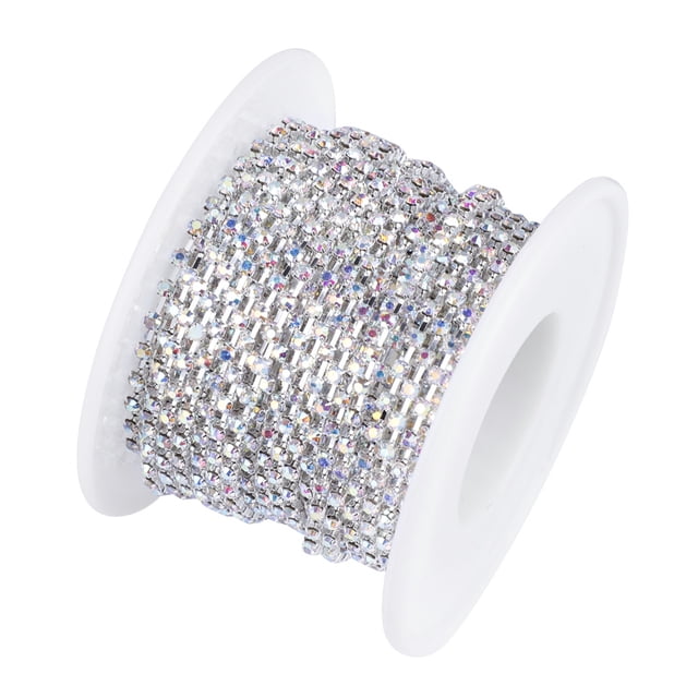 Accesorios para collares de bricolaje, 1 rollo de cadena de cristal, adornos de diamantes de imitación, máxima confiabilidad