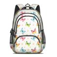 thumbnail image 2 of Butterfly and Star Pastel Pattern Cute School Backpack Bag with Padded Back and Adjustable Shoulder Straps 16.9 X 12.6 X 5.9 Inches, 2 of 5