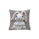 thumbnail image 1 of Almohadas para el Sofá Sala de Estar Lindo Conejos Blancos Impreso Lumbar 35x35cm, Almohadas Decorativas Blancas para la Cama, la Siesta de la Oficina, Lavable, Incluye Inserto, Piel Corta, Acogedor, 1 of 6