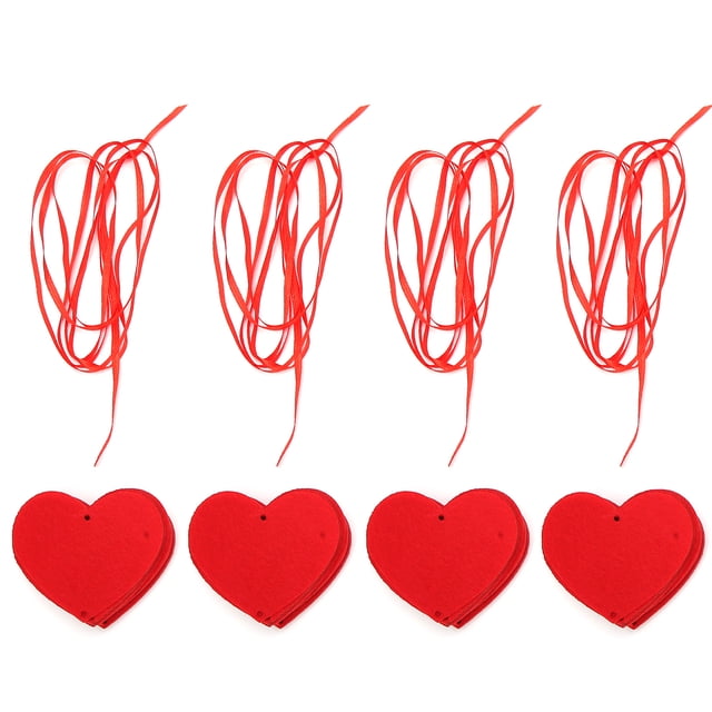 Juego de 4 guirnaldas colgantes de corazones para San Valentín, bodas, fiestas y manualidades.
