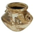 thumbnail image 5 of DecMode 10" Distressed Beige Ceramic Vase, 5 of 8