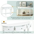 thumbnail image 4 of 51" Modern Curved Console Table, Solid Wood Half Moon Sofa Table with 3 Drawers and Open Bottom Shelf, Vintage Narrow Entryway Table for Hallway Living Room Bedroom, Wihte, 4 of 9