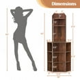 thumbnail image 3 of Gymax Set Of 2 6-Tier Corner Shelf 63'' Tall Corner Bookshelf w/ 2 USB Ports & Charging Brown, 3 of 6