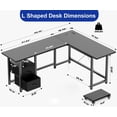 thumbnail image 5 of Home Office Desk, Lofka  66”Corner Desk with Power Outlets, Computer Desk with CPU Stand for Home Office Dorm, Sturdy, Black, 5 of 9