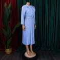 thumbnail image 5 of AURA Plus Size Autumn Pleated A Line Commuter Dress Elegant High Waist Midi OL Dress XL XXXL, 5 of 10