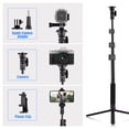thumbnail image 4 of Stick 54-inch Extendable Selfie Stick Tripod Stand Aluminum Alloy with Detachable Desktop Tripod Phone Holder Sports Camera Mount Adapter Remote Shutter Compatible with  and, 4 of 7