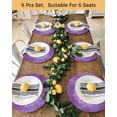 thumbnail image 4 of 13 Inch Round Placemats Set of 4, Boho Floral Non Slip Heat Insulation PP Table Mats, Purple Flowers Vintage Bohemian Watercolor Washable Place Mats for Kitchen Dining Party Table Decor, 4 of 7