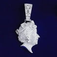 thumbnail image 2 of DUBSS Iced Out Queen Head Necklace Pendant for Men Real Gold Plated 5A Cubic Zirconia Hip Hop Jewelry, 2 of 5