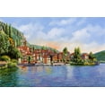 thumbnail image 2 of Borelli, Guido 14x11 Gold Ornate Wood Framed with Double Matting Museum Art Print Titled - Bellagio a Colori, 2 of 4