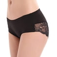 thumbnail image 2 of LIQQY Women's 4 Pack Cotton Mid Rise Full Coverage Lace Hipster Brief Panty Underwear (L, Black), 2 of 6