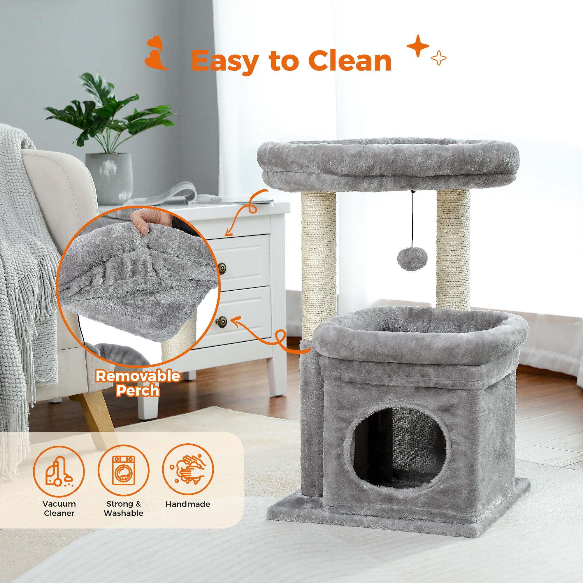 Pawz Road 27" Cat Tree Condo with Perches and Scratching Posts photo 5