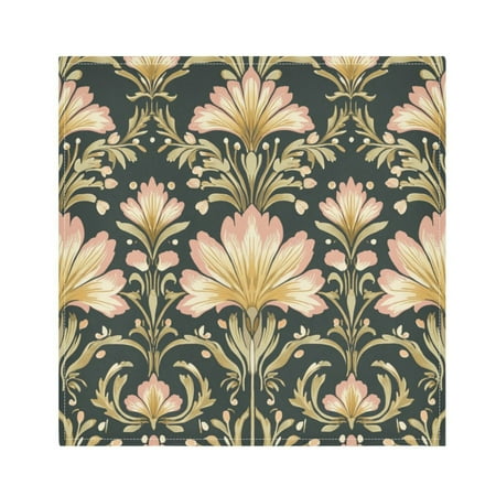 

WOBOGO Vintage Art Nouveau Pattern Cloth Napkins 4 Pieces Soft Elegant Touch Durable Absorbent Quick Drying for Elegant Dining
