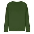 thumbnail image 4 of Sweatshirt for Women Crewneck Pullover Solid Color Oversized 2025 Sweatshirt Casual Long Sleeve Sweatshirt Fall Outfits, 4 of 5