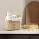 thumbnail image 5 of Grain Storage Container | Airtight Double-Sealed Food Grade PET | Wide Mouth Dispenser with Funnel Spout & Handle | Transparent Portable Cereal Organizer | Multiple Sizes | 1 Piece | 21x9.5x23-33cm, 5 of 5