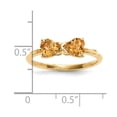 thumbnail image 5 of 14K Yellow Gold Ring Band Birthstone (11) November Citrine Heart, Size 6, 5 of 5