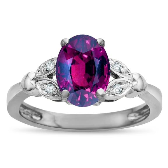Star K � Oval 8x6 Genuine Rhodolite Marquee Design Engagement Promise Ring