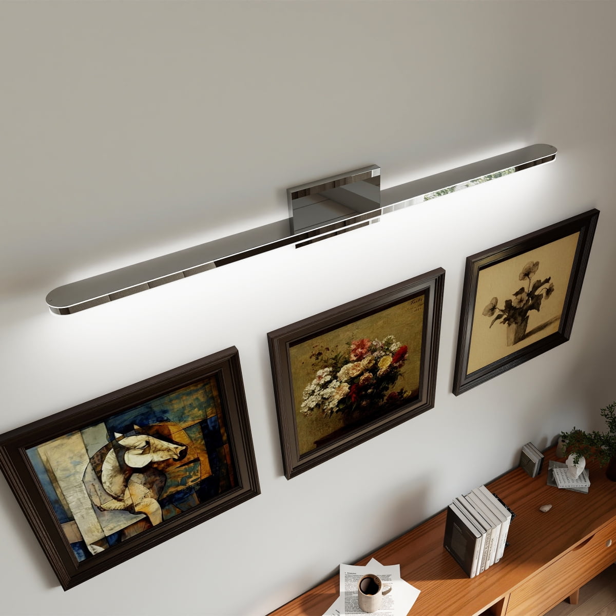 Modern LED Vanity Lights for Bathroom 32IN 16W Daylight White Chrome Light Fixtures Bathroom Lights Over Mirror Vanity Lighting Fixtures Vanity Light On-Site