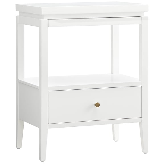 Comfort Pointe Opava White Wood 1-drawer Nightstand with Floating Style Top
