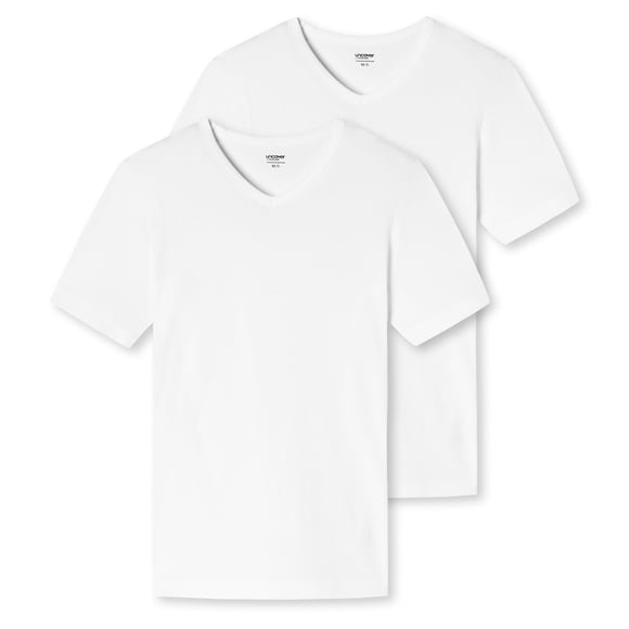 UNCOVER by SCHIESSER Camiseta para Hombre 2-pack - Cuello en V Blanco L (Large)