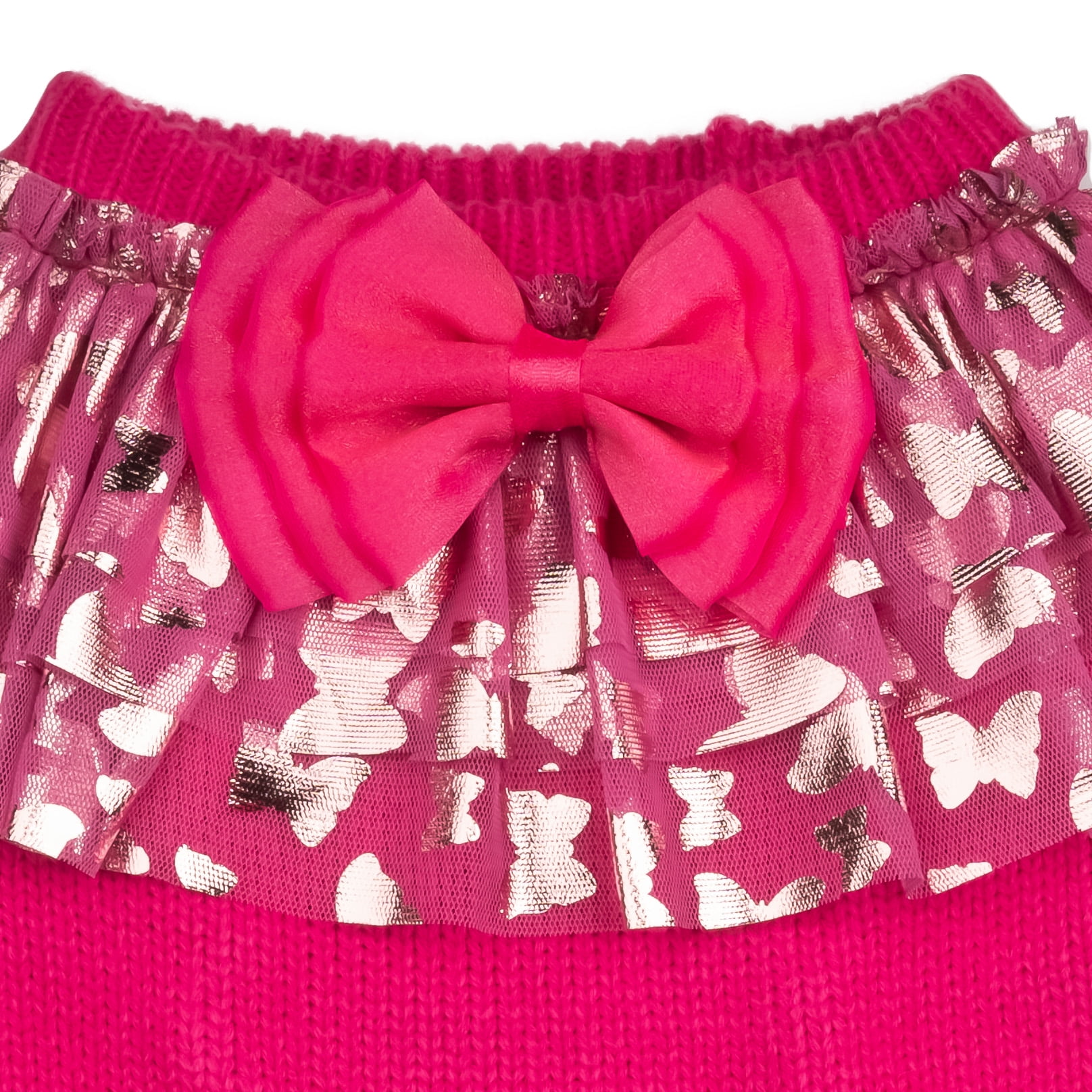 Doggy Parton, Dog Clothes, Ruffle Sweater and Skirt Two Piece Pet Set, Pink, XXL