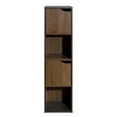 thumbnail image 3 of Canddidliike 47"H Bookshelf with Doors, 4 Tier Rustic Wood Display Storage Shelves for Living Room, Bedroom - Brown, 3 of 10
