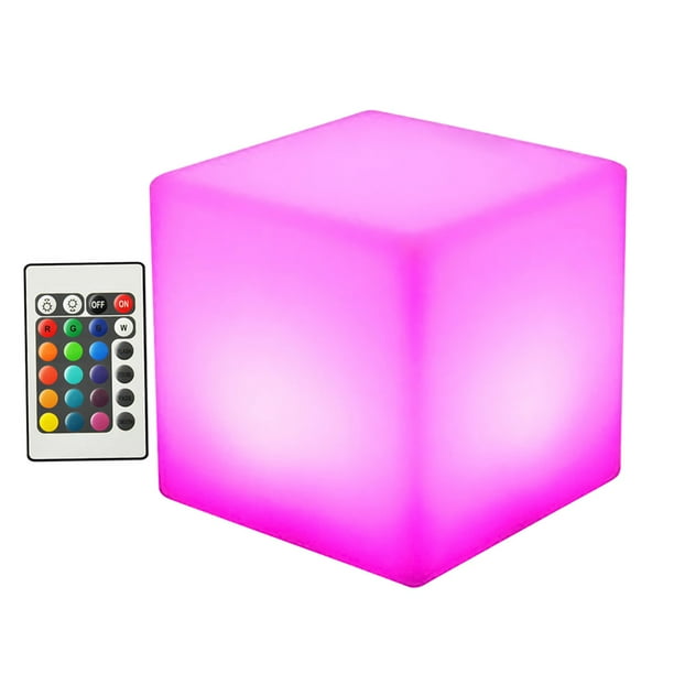 EeaseMX Lámpara LED creativa con forma de cubo que cambia de color para exteriores, resistente a roturas (pilas secas de 15 cm, 3 luces)