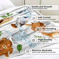 thumbnail image 6 of lokua Cartoon Woodland Animals Throw Blanket, Bear Deer Fox Rabbit Raccoon Forest Baby Kids Blanket, White Blanket Cozy Warm Soft Lightweight Fuzzy Flannel Fleece Blanket for Couch, Sofa, 50"x60", 6 of 6