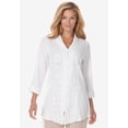 thumbnail image 6 of Woman Within Plus Size Textured Gauze Tunic With Shawl Collar, 6 of 6