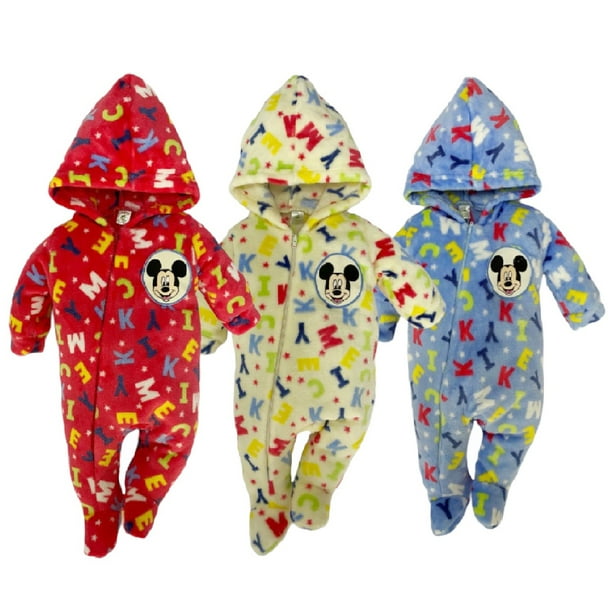 Kit 3 Mamelucos con Gorro Bordado Disney Mickey Mouse Letras Disney KitA959