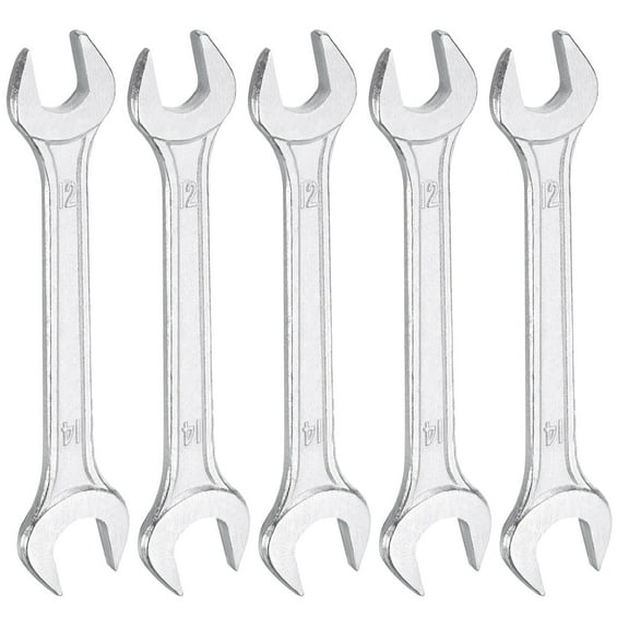 Uxcell 5pcs Double Open End Wrench 12mm x 14mm Metric U-Shaped Spanners