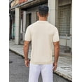 thumbnail image 5 of COOFANDY Men's Knit Button Down Shirt Vintage Short Sleeve Polo Shirts Casual Beach Shirts, 5 of 8
