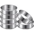 thumbnail image 1 of JOYWEIBaking Rings 6pcs English Muffins Rings,3.15inch Stainless Steel Crumpet Rings Molds,Double Rolled Tart Rings Mousse Ring Cake Mold for Home Food Baking Tools, 1 of 6