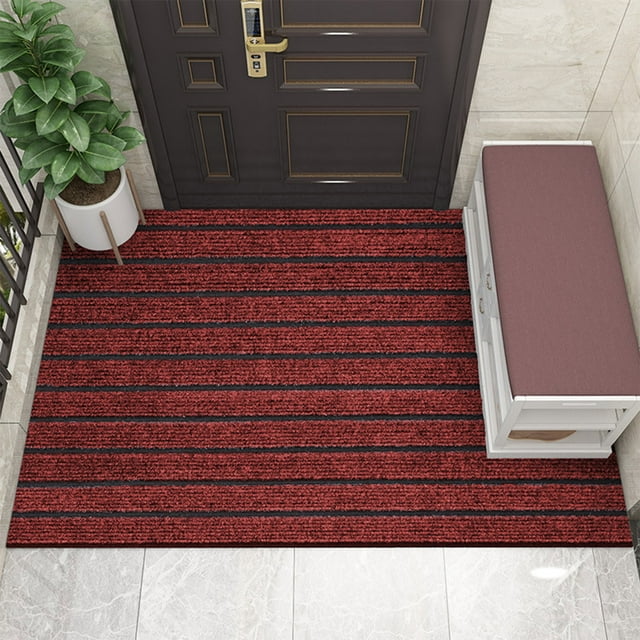 Xihbxyly Felpudo de Poliéster, Elegante Alfombra de Entrada de Color Liso, Base de Goma Antideslizante, Diseño Recortable a Medida, Impermeable y Duradero, para Sala de Estar y Dormitorio, 80 X 50 Cm