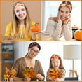 thumbnail image 2 of Yoyauz Autumn Maple Headband Autumn Thanksgiving Headband Turkey Pumpkin Turban Elastic Wide Headband Supplies Halloween Thanksgiving Running Elastic Twist Headband, 2 of 5
