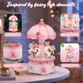 thumbnail image 5 of Threns Carousel Music Box with 3 Horses Luminous Rotating Carousel Horse Music Box for Girls Women Kids Sister Daughter Mom Granddaughter, 5 of 10