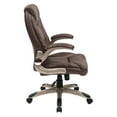 thumbnail image 3 of Faux Leather Mid Back Managers Office Chair in Cocoa Brown, 3 of 9
