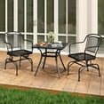 thumbnail image 5 of Gymax Patio Rocking Chairs Set of 4 w/ Metal Mesh Backrest & Seat Armrests Gentle, 5 of 10