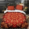 Duvet Cover Set Mandala Quilt Cover Pillowcase Girl Woman Red