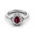 thumbnail image 6 of HeartsAndYou 2ct Natural Ruby Diamond Ring Milgrain Halo Solitaire 100% 14k SOLID White Gold, 6 of 9