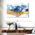 thumbnail image 3 of Elephant Stock Golden Abstract Mountain Wall Art - Horizontal Canvas Wall Art - Living Room Wall Decor - Abstract Canvas - Beige And Blue Decor - 39" x 26", 3 of 8