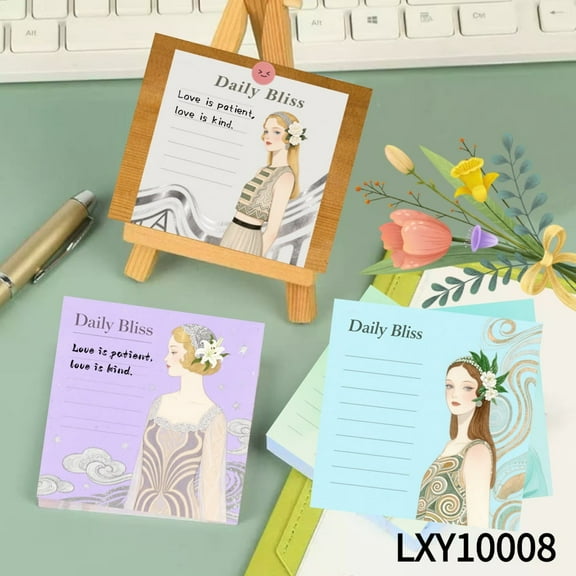 Vintage  Inspire 3.54x3.54" Avocado Message Cards - 100 Pcs Sticky Notes   100 Various Emoticon Stickers, Notepads for Creative Mini Cards for Home Office Decor, Notepads Fashionable Art Deco Women