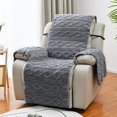 thumbnail image 5 of Hiroekza Luxury Velvet Recliner Sofa Cushion Chair Cover - Non-Slip Sofa Protector with Elastic Straps Gray, 5 of 5