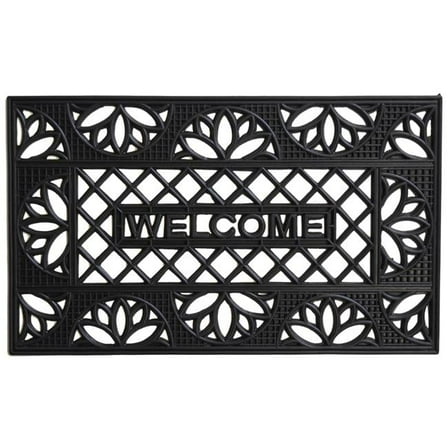 18 x 30 in. Clementine Rubber Rectangular Doormat, Black