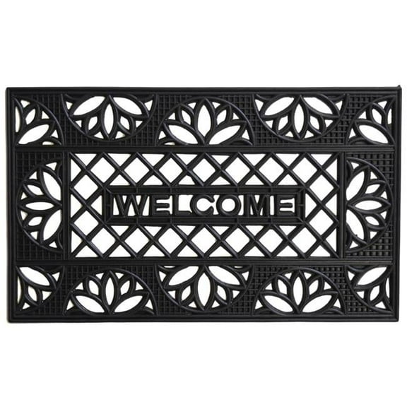 18 x 30 in. Clementine Rubber Rectangular Doormat, Black