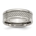 thumbnail image 1 of Titanium Polished with Grey Carbon Fiber Inlay 8mm Band Ring 9 Size, 1 of 6
