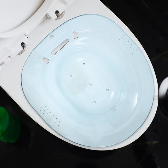 KONTONTY Home Sitz Basin Postpartum Care Basin Household Toilet Sitz Bath Sitz Bath for Toilet Seat Haemorrhoid Treatment Care Basin Plastic Sitz Bath