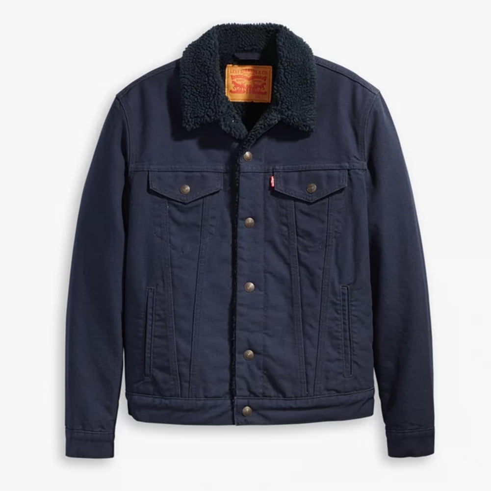 levis jacket men's sherpa canvas trucker jacket